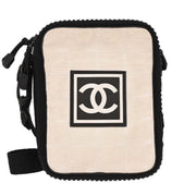 Chanel Black White Travel Line Crossbody Bag AQ00079