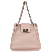 Chanel Light Pink Calfskin Mademoiselle Lock Shoulder Tote Bag AQ00080