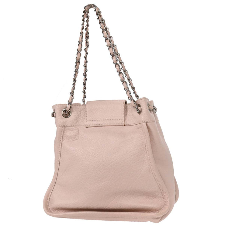 Chanel Light Pink Calfskin Mademoiselle Lock Shoulder Tote Bag AQ00080