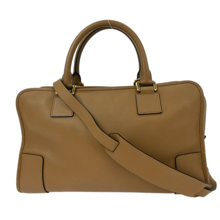 Loewe Brown Leather Amazona 36 2way Handbag 471703 AQ00081