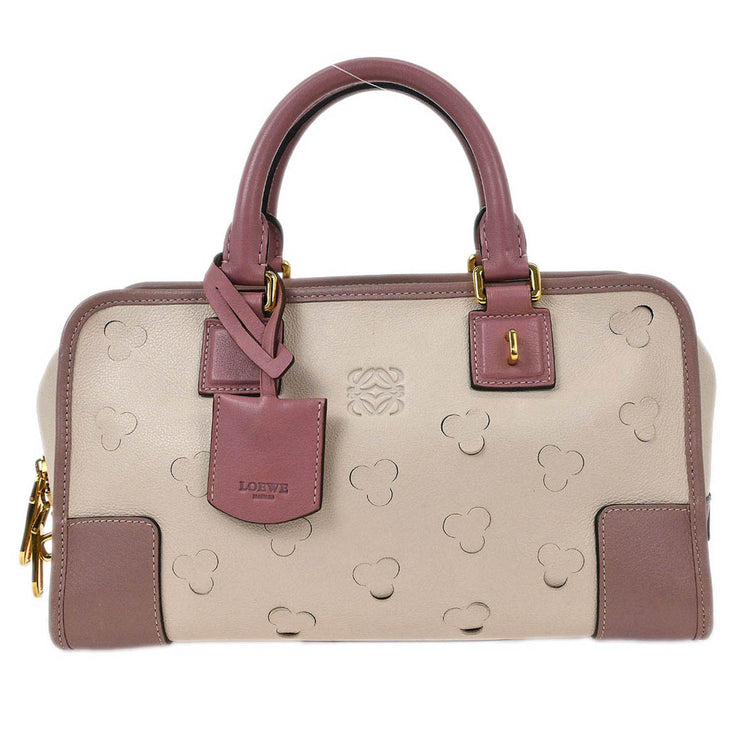 Loewe Off-white Perforated Leather Amazona 28 Handbag 271102 AQ00083