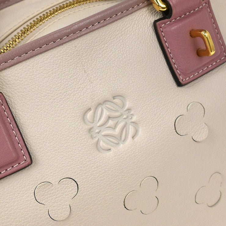 Loewe Off-white Perforated Leather Amazona 28 Handbag 271102 AQ00083