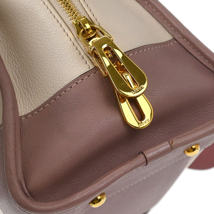 Loewe Off-white Perforated Leather Amazona 28 Handbag 271102 AQ00083