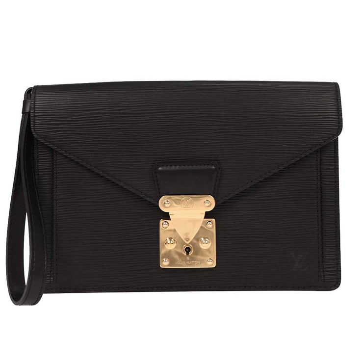 Louis Vuitton Black Epi Pochette Sellier Dragonne Clutch M52612 VI0055 AQ00084