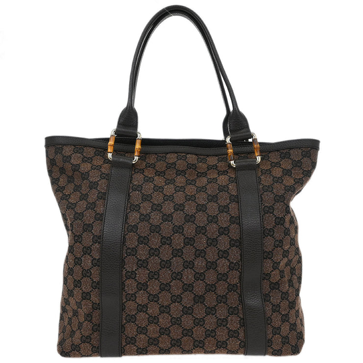 Gucci Brown Bamboo GG Handbag 339547 492174 AQ00085