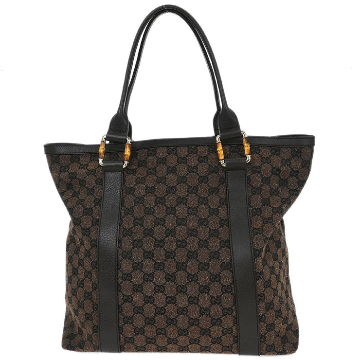 Gucci Brown Bamboo GG Handbag 339547 492174 AQ00085