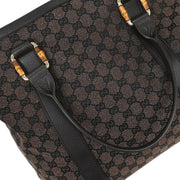 Gucci Brown Bamboo GG Handbag 339547 492174 AQ00085