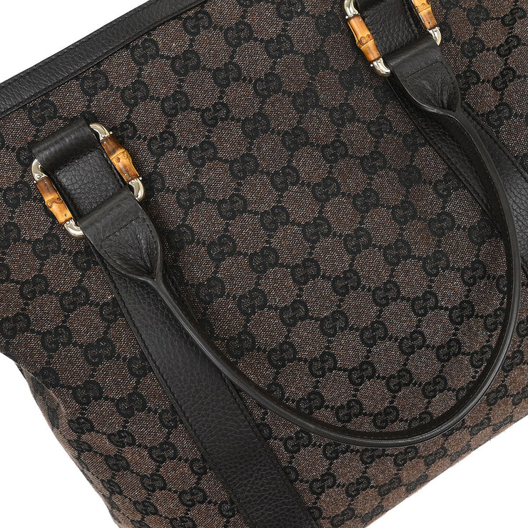 Gucci Brown Bamboo GG Handbag 339547 492174 AQ00085