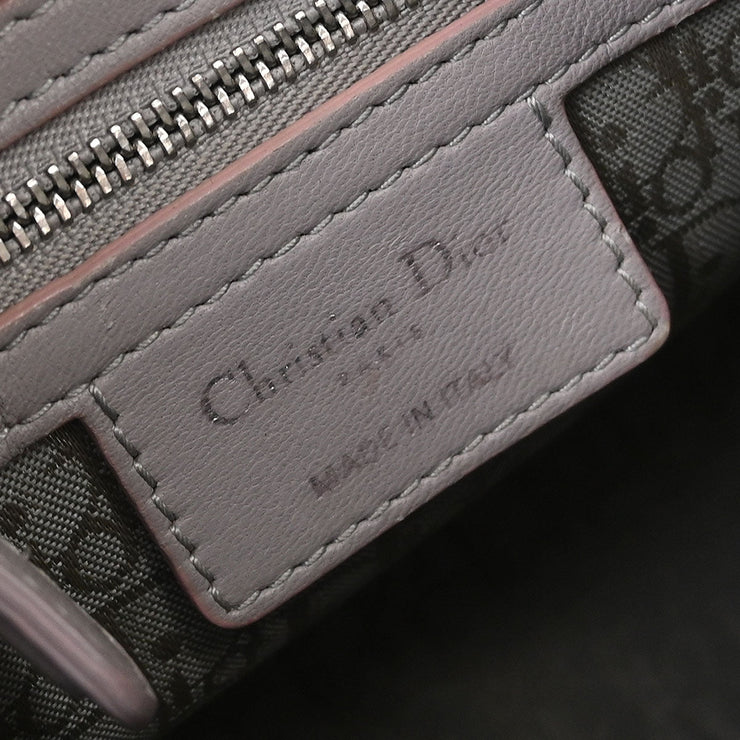 Christian Dior Light Gray Lambskin Lady Dior Cannage Handbag 02-MA-0161 AQ00093