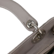 Christian Dior Light Gray Lambskin Lady Dior Cannage Handbag 02-MA-0161 AQ00093