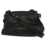 Chanel Black Calfskin Canvas Shoulder Bag AQ00096