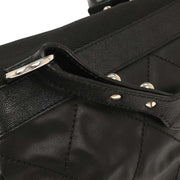 Chanel Black Calfskin Canvas Shoulder Bag AQ00096
