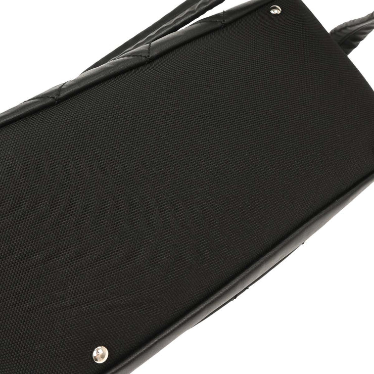 Chanel Black Calfskin Canvas Shoulder Bag AQ00096