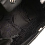 Chanel Black Calfskin Canvas Shoulder Bag AQ00096
