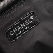 Chanel Black Calfskin Canvas Shoulder Bag AQ00096