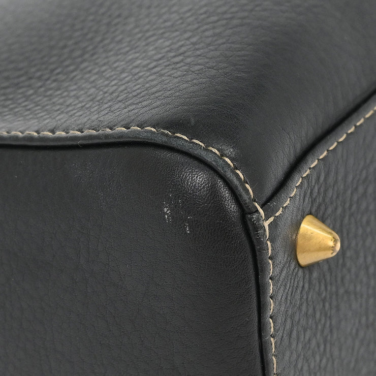 Christian Dior Black Calfskin Lady Dior 2way Handbag 05-MA-0072 AQ00098