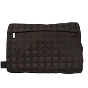 Chanel Brown Jacquard Nylon Travel Line Shoulder Bag AQ00099