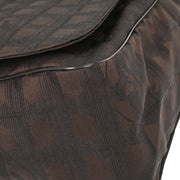 Chanel Brown Jacquard Nylon Travel Line Shoulder Bag AQ00099