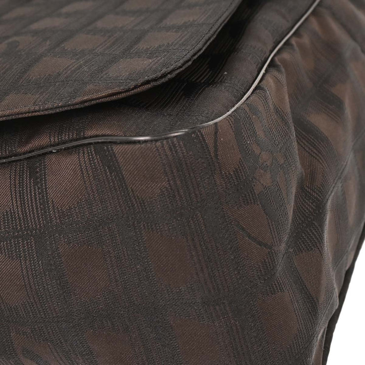 Chanel Brown Jacquard Nylon Travel Line Shoulder Bag AQ00099