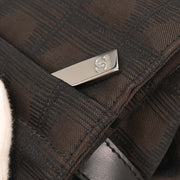 Chanel Brown Jacquard Nylon Travel Line Shoulder Bag AQ00099