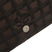 Chanel Brown Jacquard Nylon Travel Line Shoulder Bag AQ00099