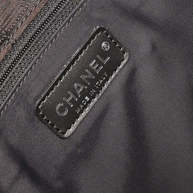 Chanel Brown Jacquard Nylon Travel Line Shoulder Bag AQ00099