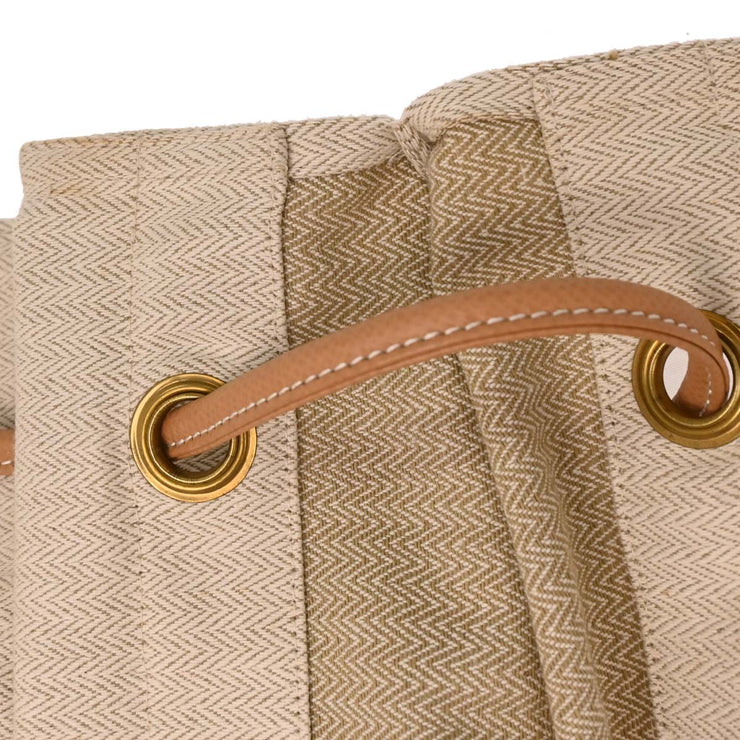 Hermes Beige Gold Toile Chevrons Aline GM Shoulder Bag AQ00113