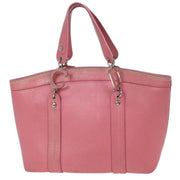 Christian Dior Pink Leather Embroidered Flower Tote Handbag 07-BO-0095 AQ00116