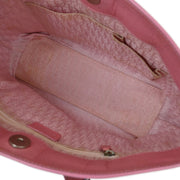 Christian Dior Pink Leather Embroidered Flower Tote Handbag 07-BO-0095 AQ00116