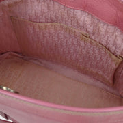 Christian Dior Pink Leather Embroidered Flower Tote Handbag 07-BO-0095 AQ00116