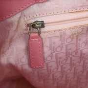 Christian Dior Pink Leather Embroidered Flower Tote Handbag 07-BO-0095 AQ00116