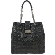 Christian Dior Black Lambskin Lady Dior Cannage Tote Handbag 00-BA-0181 AQ00125
