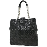 Christian Dior Black Lambskin Lady Dior Cannage Tote Handbag 00-BA-0181 AQ00125