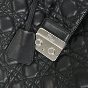 Christian Dior Black Lambskin Lady Dior Cannage Tote Handbag 00-BA-0181 AQ00125