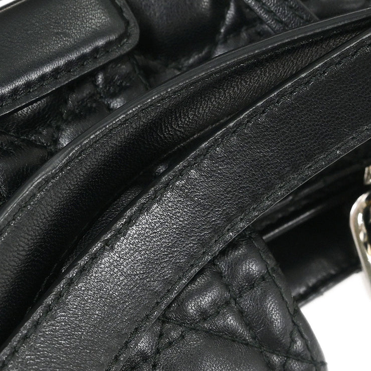 Christian Dior Black Lambskin Lady Dior Cannage Tote Handbag 00-BA-0181 AQ00125