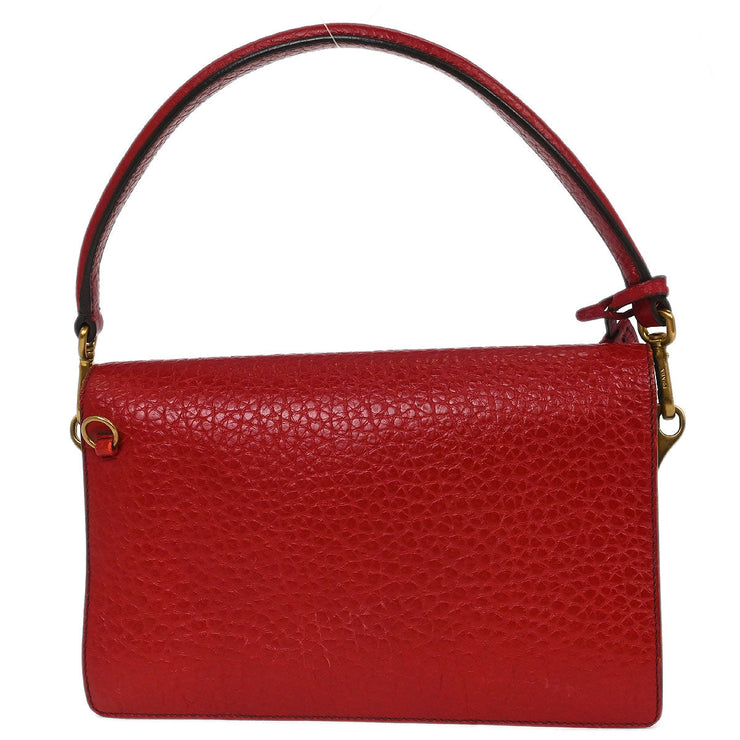 Prada Red Leather Handbag BN0924 N 7 AQ00128