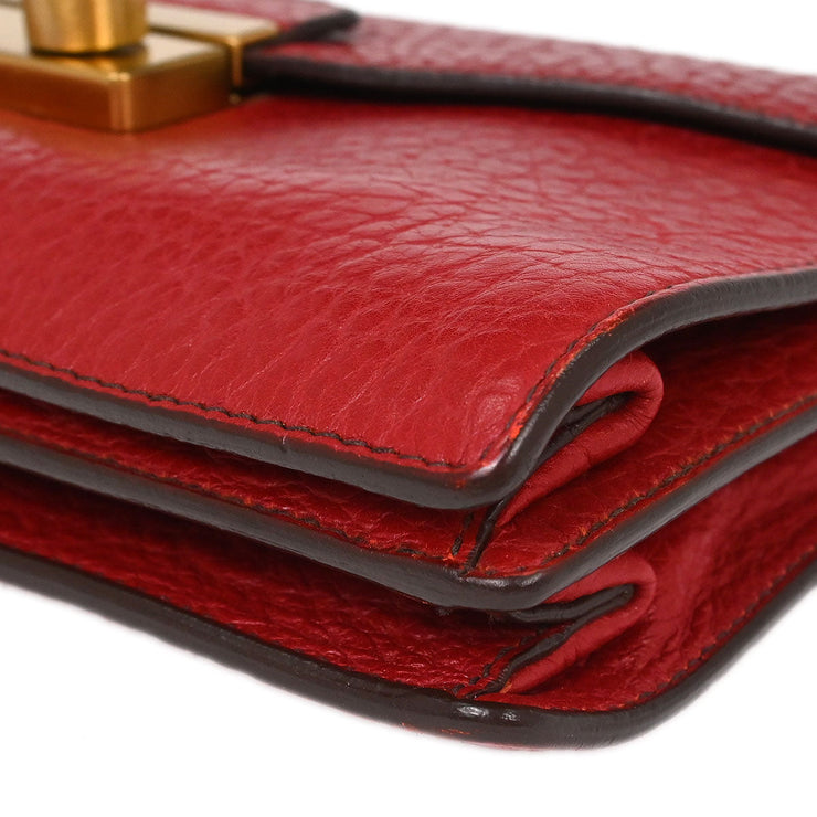 Prada Red Leather Handbag BN0924 N 7 AQ00128