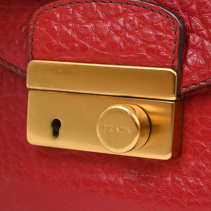 Prada Red Leather Handbag BN0924 N 7 AQ00128