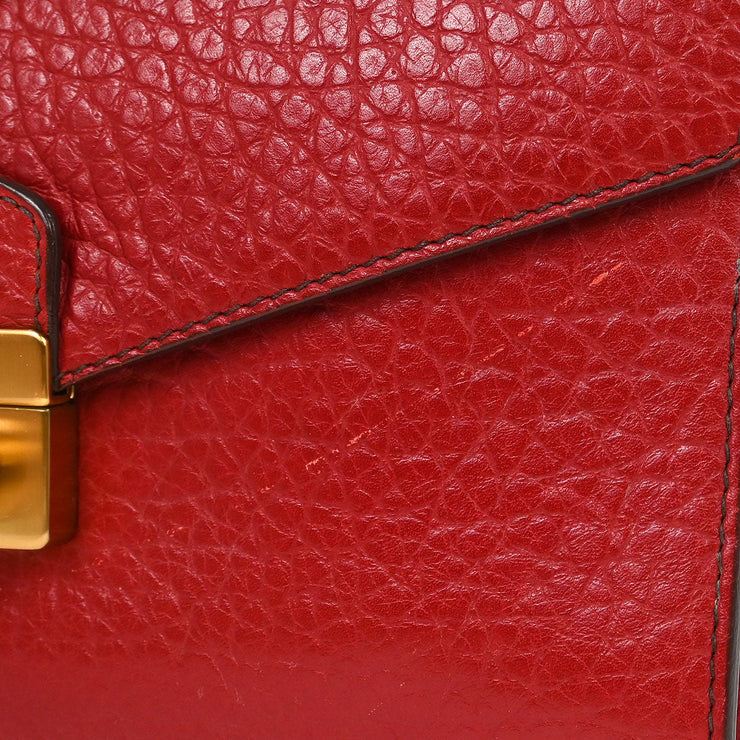 Prada Red Leather Handbag BN0924 N 7 AQ00128