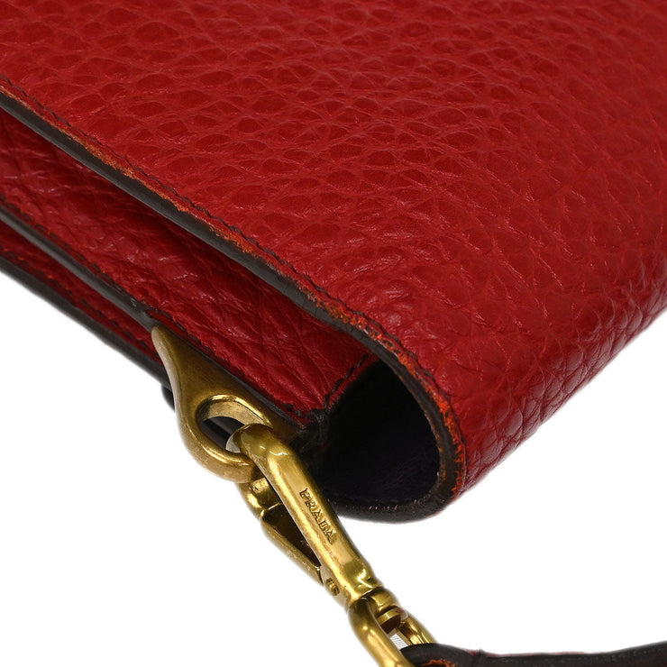 Prada Red Leather Handbag BN0924 N 7 AQ00128