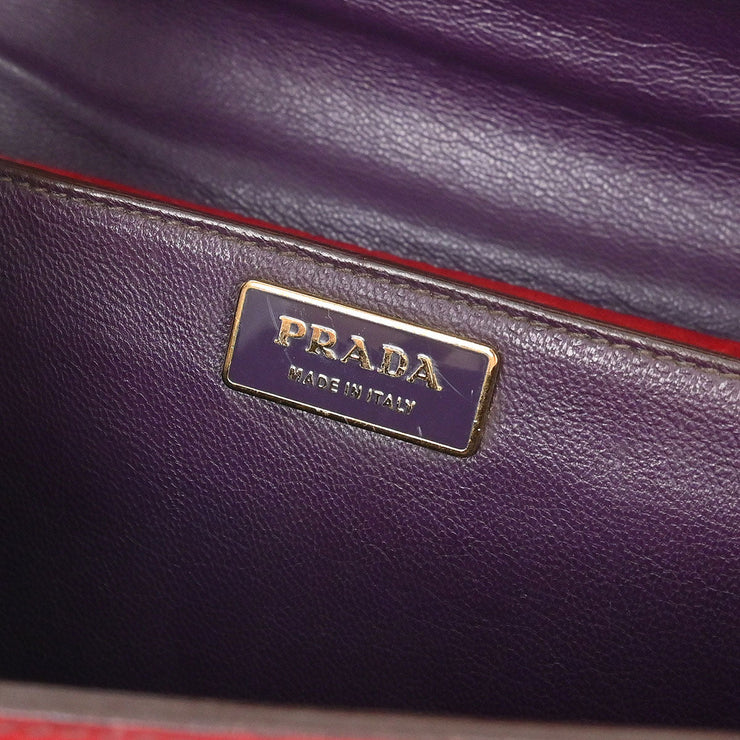 Prada Red Leather Handbag BN0924 N 7 AQ00128
