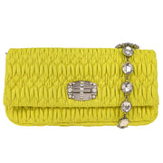 Miu Miu Yellow Lambskin Nappa Crystal Handbag 197/B AQ00147