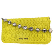 Miu Miu Yellow Lambskin Nappa Crystal Handbag 197/B AQ00147
