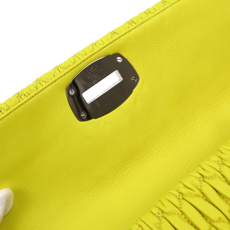 Miu Miu Yellow Lambskin Nappa Crystal Handbag 197/B AQ00147