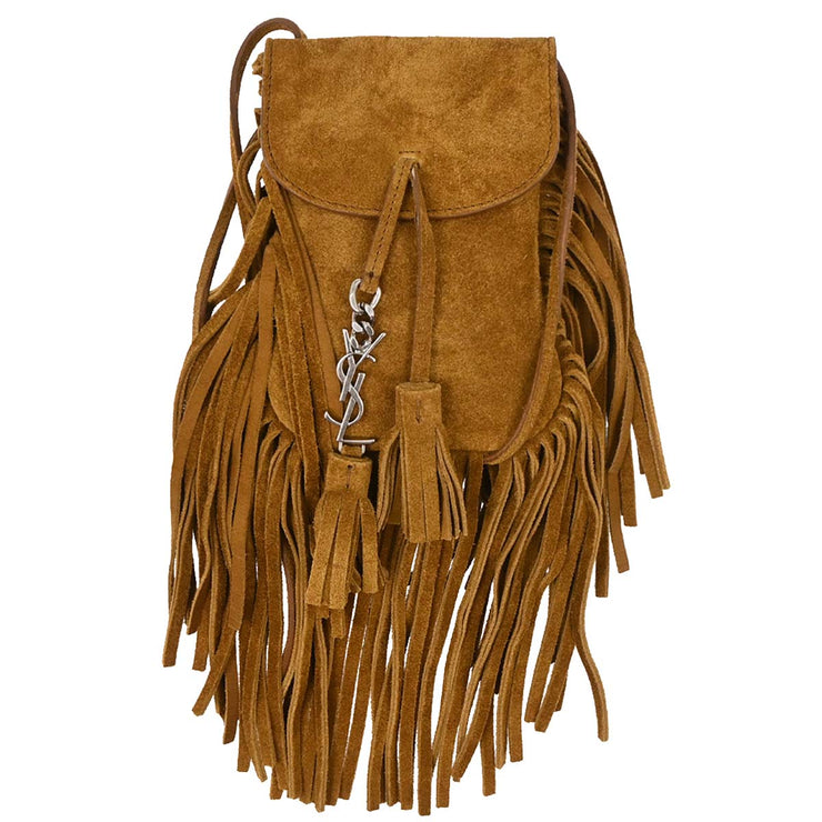 Saint Laurent Brown Suede Toy Anita Fringe Crossbody Bag VLR425145.1215 AQ00154