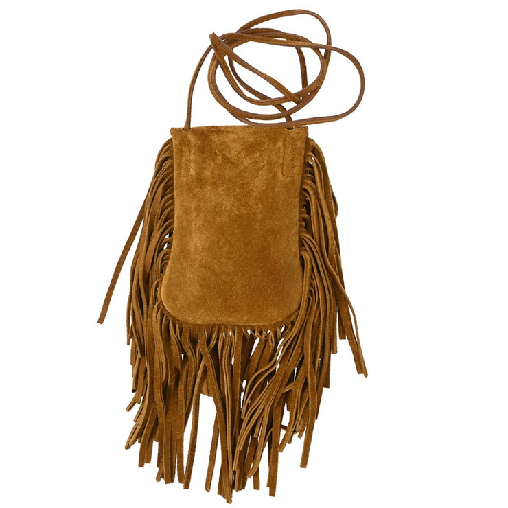 Saint Laurent Brown Suede Toy Anita Fringe Crossbody Bag VLR425145.1215 AQ00154