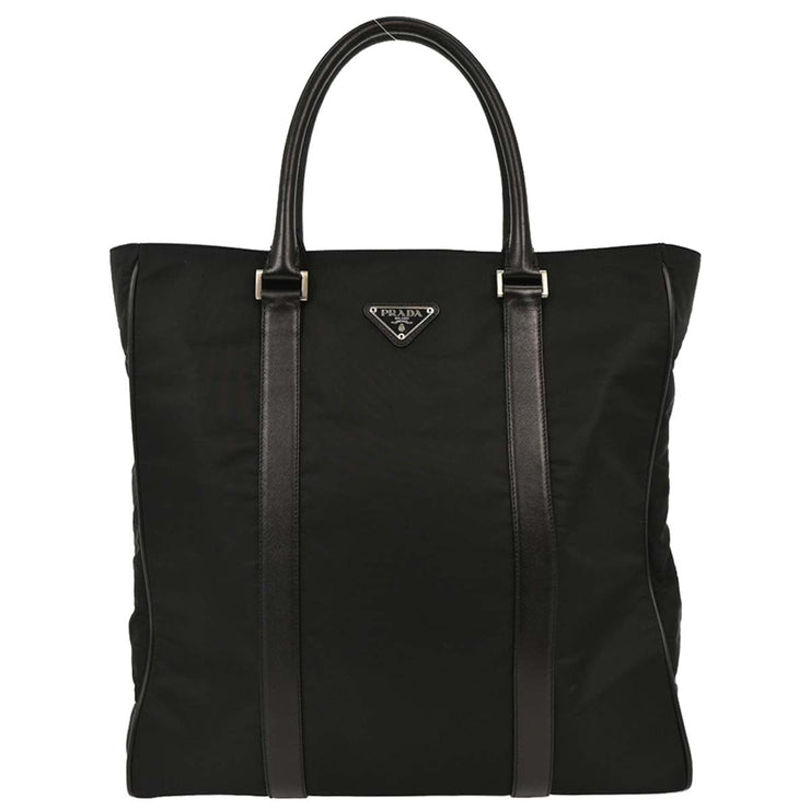 Prada Black Nylon Tote Handbag 65 AQ00162