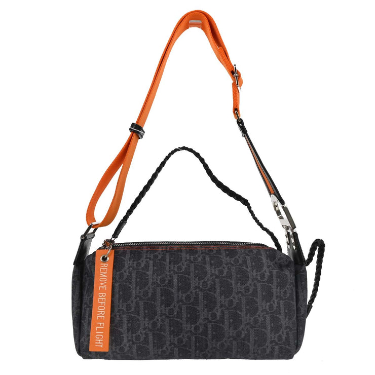 Christian Dior Navy Orange Flight Shoulder Bag MC1015 AQ00166