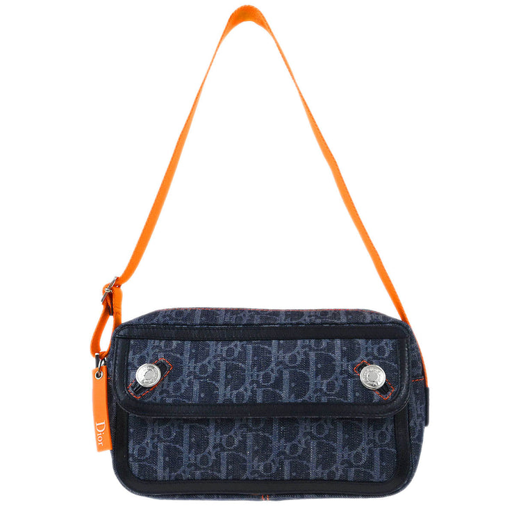Christian Dior Navy Trotter Flight Handbag 167-BM-1025 AQ00167