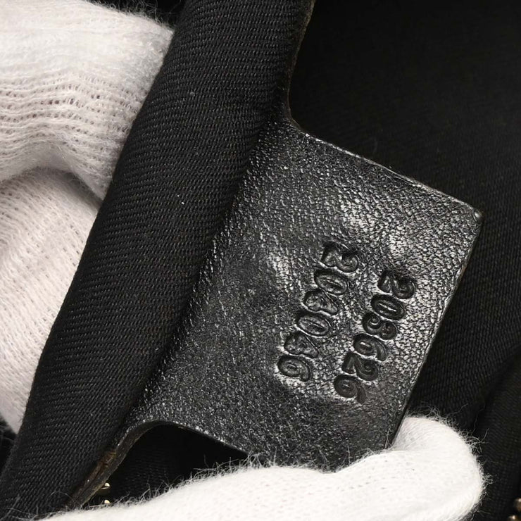 Gucci Black Canvas GG Tote Handbag 203626 204046 AQ00183